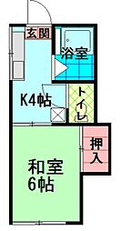 ハウスエリーゼ 1Kの間取図画像