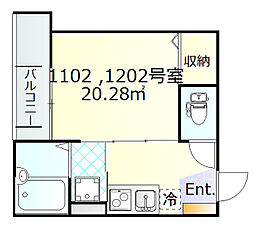 フリージア西小山 1Kの間取図画像