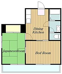 サンライトオアシス 2DKの間取図画像