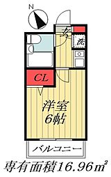 ジョイフル船橋 ワンルームの間取図画像