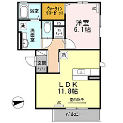 クレヴィアメゾン 1LDKの間取図画像