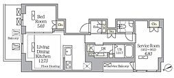 ヴェント四谷 1SLDKの間取図画像