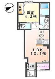 坂戸市薬師町 アパート新築工事 1LDKの間取図画像