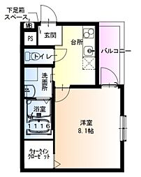 JR片町線(学研都市線) 徳庵駅 徒歩6分の賃貸アパート 2階1Kの間取り