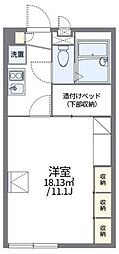 レオパレスボヌールII 1階1Kの間取り