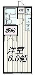 ドムール上池台 ワンルームの間取図画像