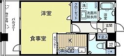 ピュアドームグランテージ博多 1Kの間取図画像