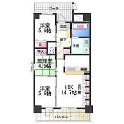 Azure 3LDKの間取図画像