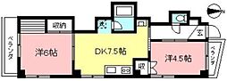 リオンドール 2DKの間取図画像