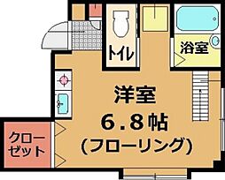 ロードサイド秋 2階ワンルームの間取り