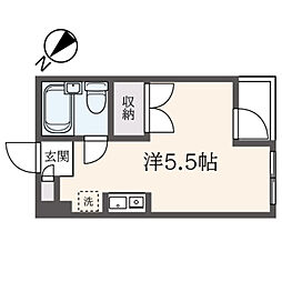 ＫＴプラザ 2階ワンルームの間取り