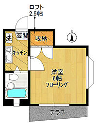 フォトレスフシミ 1階1Kの間取り