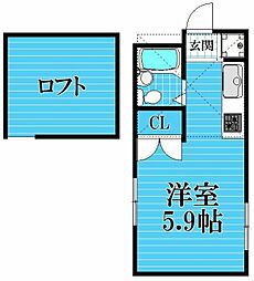 アップルハウス弘明寺2 ワンルームの間取図画像