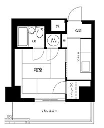 シティハイツ大井町 1Kの間取図画像