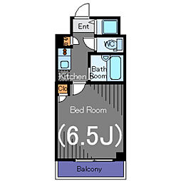 スカイコート代々木 2階1Kの間取り