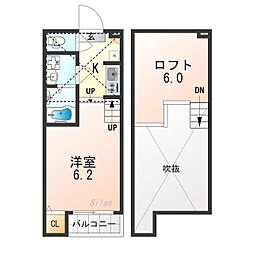 エスカラーダTAKEDA 2階1Kの間取り