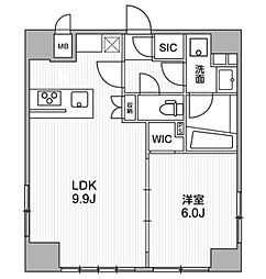 オルタナ銀座 10階1LDKの間取り
