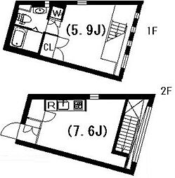 ラティエラ祐天寺 2階1LDKの間取り