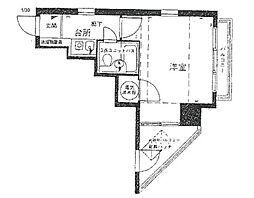 ライオンズマンション西五反田第2 1Kの間取図画像