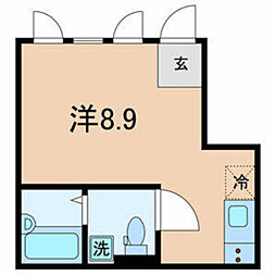 KewelYouga2 ワンルームの間取図画像