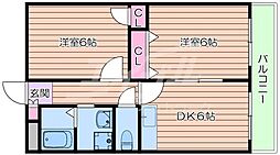 Osaka Metro長堀鶴見緑地線 今福鶴見駅 徒歩2分の賃貸マンション 5階2DKの間取り