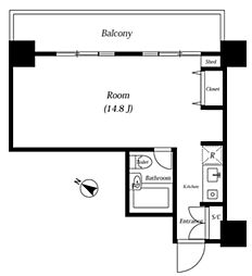 メゾン・ド・ヴィレ麻布台 2階1Kの間取り
