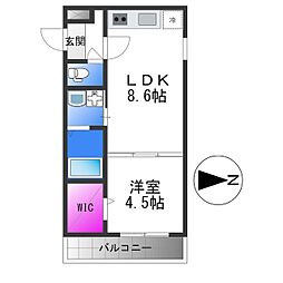 フジパレス弥刀5番館 1LDKの間取図画像