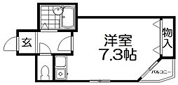 ラピュタ牧野阪 1Kの間取図画像