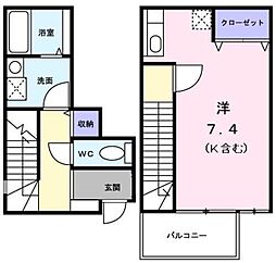 ダンデリオン 1階ワンルームの間取り