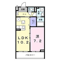 フラッフィ 1LDKの間取図画像