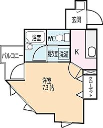 エクセルマーリエ 3階1Kの間取り