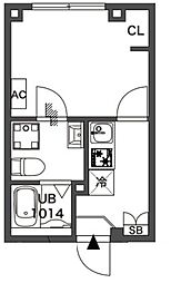 リバース笹塚 1階1Kの間取り