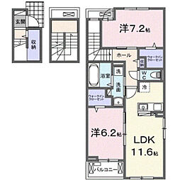ベル・ファミーユ 2LDKの間取図画像