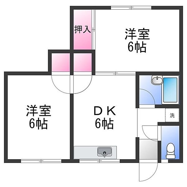 スパイラル小瀬I ｜大阪府貝塚市小瀬(賃貸マンション2DK・3階・38.00㎡)の写真 その2