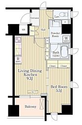 松葉 6階1LDKの間取り