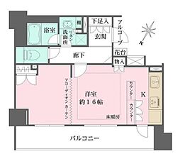 グランスイート日本橋人形町 ワンルームの間取図画像