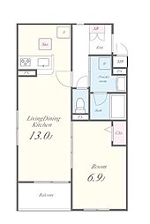 T annex 2階1LDKの間取り