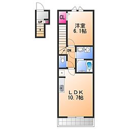 サンコート葵 1LDKの間取図画像