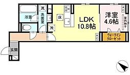 仮称D-ROOM南篠崎町 1階1LDKの間取り