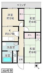 フレンズピュア 3Kの間取図画像