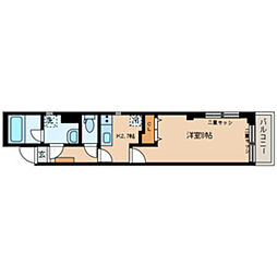 LaLaLa Joy 2階1Kの間取り