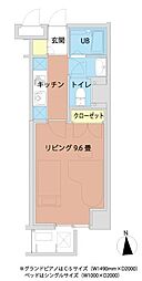 新百合和田文ビル 1Kの間取図画像