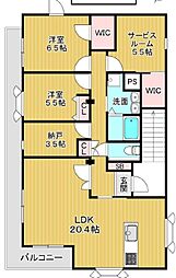 東京メトロ丸ノ内線 中野坂上駅 徒歩6分の賃貸マンション 3階2SLDKの間取り