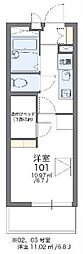 レオパレスサンライズ船橋 1Kの間取図画像