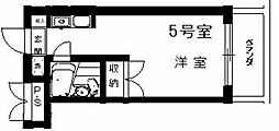 ビアメゾン高幡不動 ワンルームの間取図画像