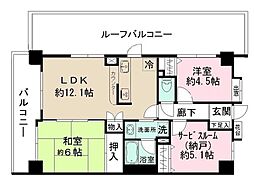 ヴェラハイツ六実駅前 4階2SLDKの間取り