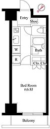 グランスイート銀座レスティモナーク 1Kの間取図画像