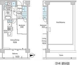 グリーンレジデンス赤坂 1LDKの間取図画像