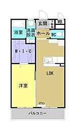 都城市南横市町マンション 1LDKの間取図画像