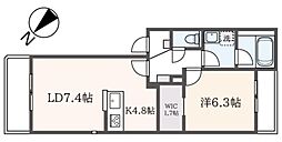 ORIENTALリーク 1LDKの間取図画像